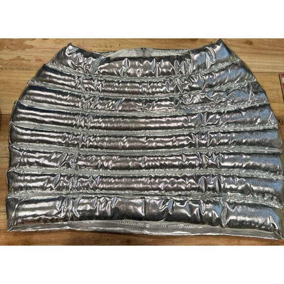GUC Womens Sexy Silver Metallic Puffer Skirt size XL - Picture 4 of 5